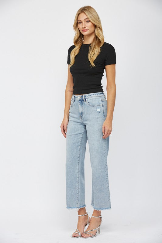High Rise Ankle Wide Leg Jeans-Denim-Krush Kandy, Women's Online Fashion Boutique Located in Phoenix, Arizona (Scottsdale Area)