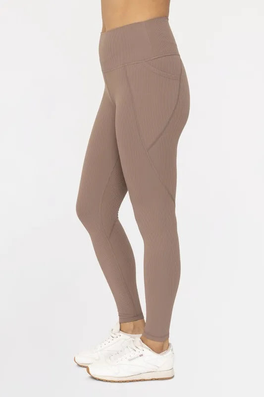 MONO B Soft Ribbed High Waisted Leggings-Leggings-Krush Kandy, Women's Online Fashion Boutique Located in Phoenix, Arizona (Scottsdale Area)