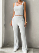 Square Neck Tank and Drawstring Pants Set-2 Piece Outfit Sets-Krush Kandy, Women's Online Fashion Boutique Located in Phoenix, Arizona (Scottsdale Area)