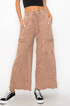 Seaside Breeze Mineral Wash Wide Leg Cropped Pants-Bottoms-Krush Kandy, Women's Online Fashion Boutique Located in Phoenix, Arizona (Scottsdale Area)