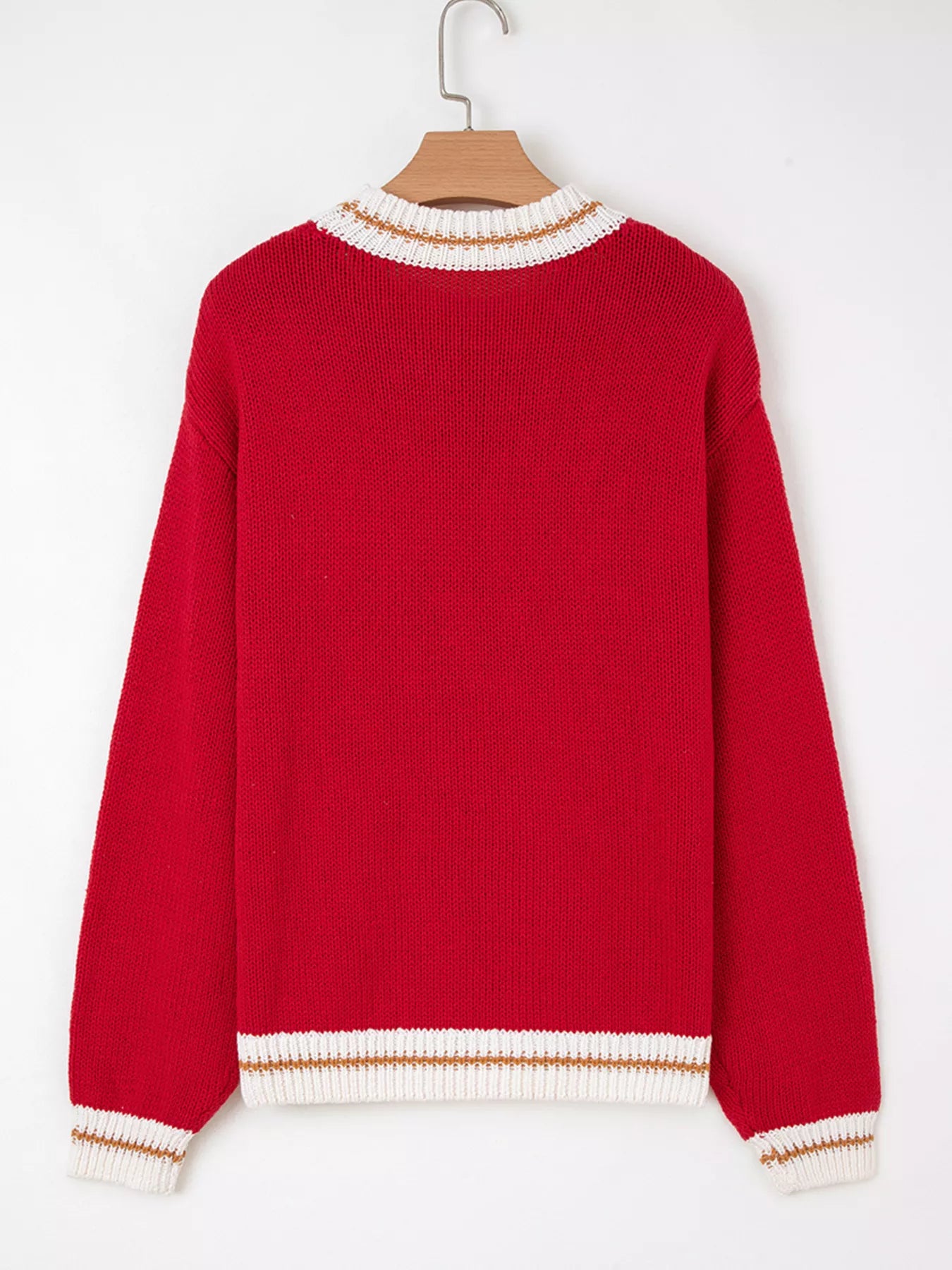 MERRY Contrast Edge Drop Shoulder Christmas Sweater-Krush Kandy, Women's Online Fashion Boutique Located in Phoenix, Arizona (Scottsdale Area)