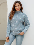 Heart Mock Neck Sweater-Krush Kandy, Women's Online Fashion Boutique Located in Phoenix, Arizona (Scottsdale Area)