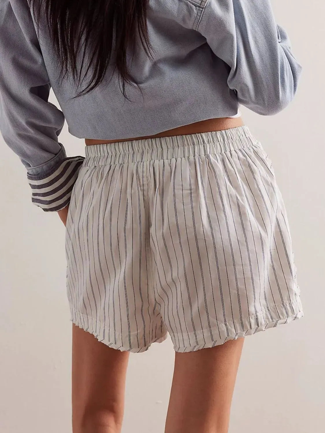 Striped Elastic Waist Shorts-Krush Kandy, Women's Online Fashion Boutique Located in Phoenix, Arizona (Scottsdale Area)