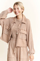 Mineral Wash Button Cropped Shacket-Krush Kandy, Women's Online Fashion Boutique Located in Phoenix, Arizona (Scottsdale Area)
