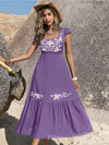 Embroidered Square Neck Ruffle Hem Dress-Krush Kandy, Women's Online Fashion Boutique Located in Phoenix, Arizona (Scottsdale Area)