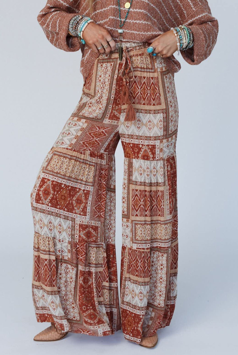 Geometric High Waist Wide Leg Pants-Krush Kandy, Women's Online Fashion Boutique Located in Phoenix, Arizona (Scottsdale Area)