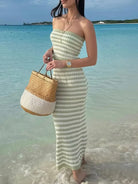 Contrast Striped Tube Top and Skirt Sweater Set-Krush Kandy, Women's Online Fashion Boutique Located in Phoenix, Arizona (Scottsdale Area)