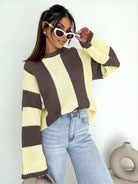 Color Block Long Sleeve Sweater-Sweater-Krush Kandy, Women's Online Fashion Boutique Located in Phoenix, Arizona (Scottsdale Area)