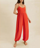 V-Neck Spaghetti Strap Jumpsuit-Jumpsuits & Rompers-Krush Kandy, Women's Online Fashion Boutique Located in Phoenix, Arizona (Scottsdale Area)