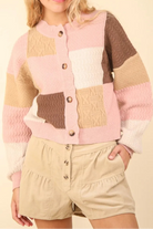 VERY J Color Block Button Down Textured Sweater Cardigan-Cardigan-Krush Kandy, Women's Online Fashion Boutique Located in Phoenix, Arizona (Scottsdale Area)
