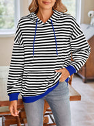 Lovelet Drawstring Striped Long Sleeve Hoodie-Krush Kandy, Women's Online Fashion Boutique Located in Phoenix, Arizona (Scottsdale Area)