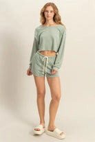 HYFVE Boat Neck Long Sleeve Cropped Top-Tops-Krush Kandy, Women's Online Fashion Boutique Located in Phoenix, Arizona (Scottsdale Area)