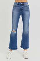 RISEN Full Size Distressed High Rise Crop Flare Jeans-Krush Kandy, Women's Online Fashion Boutique Located in Phoenix, Arizona (Scottsdale Area)