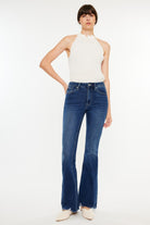 Kancan Cat's Whiskers Raw Hem Flare Jeans-Jeans-Krush Kandy, Women's Online Fashion Boutique Located in Phoenix, Arizona (Scottsdale Area)