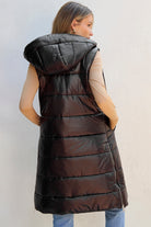 Longline Hooded Sleeveless Puffer Vest-Krush Kandy, Women's Online Fashion Boutique Located in Phoenix, Arizona (Scottsdale Area)