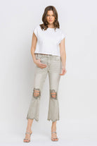 Lovervet Distressed Raw Hem Cropped Flare Jeans-Krush Kandy, Women's Online Fashion Boutique Located in Phoenix, Arizona (Scottsdale Area)