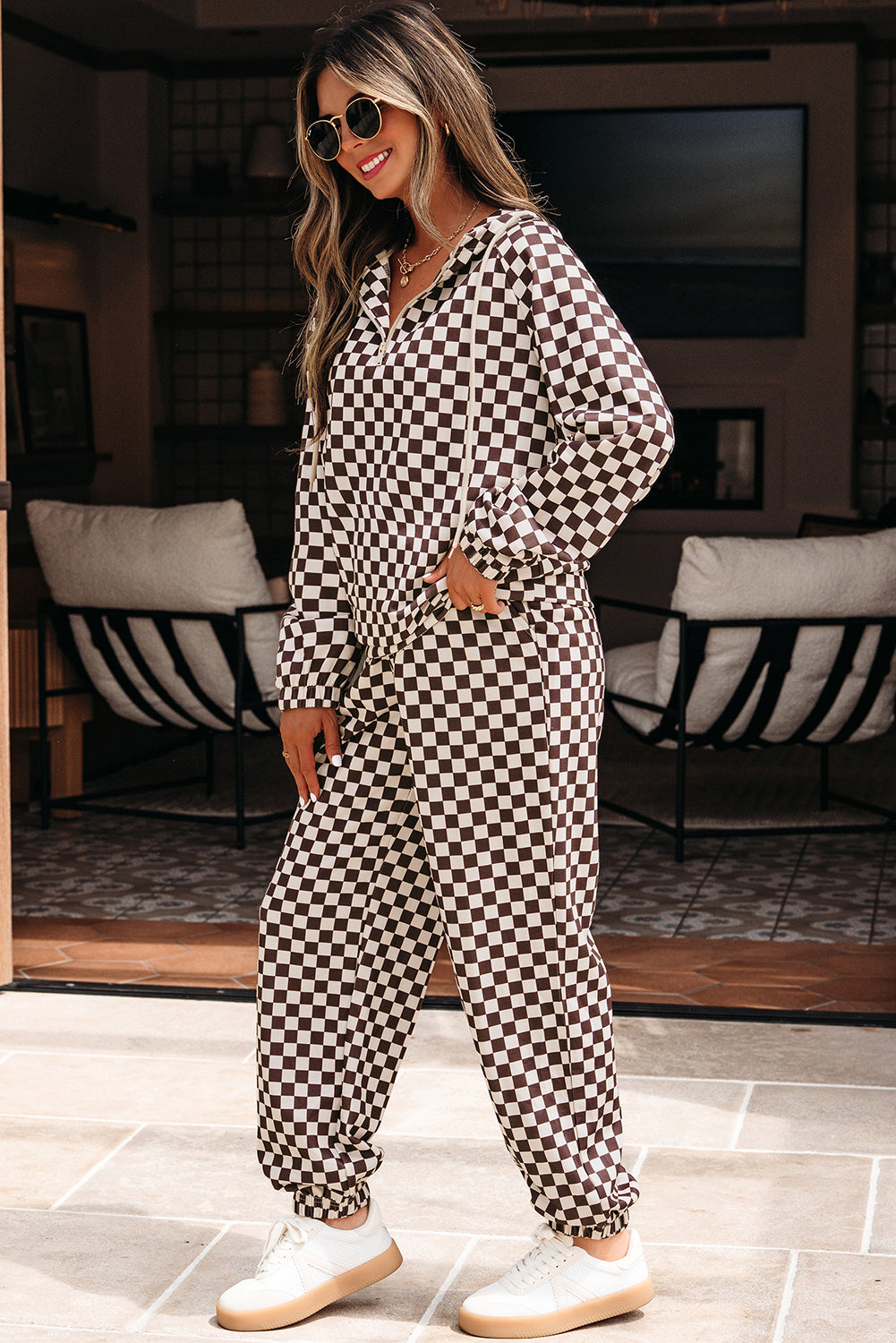 Checkered Lounge Set-Loungewear-Krush Kandy, Women's Online Fashion Boutique Located in Phoenix, Arizona (Scottsdale Area)