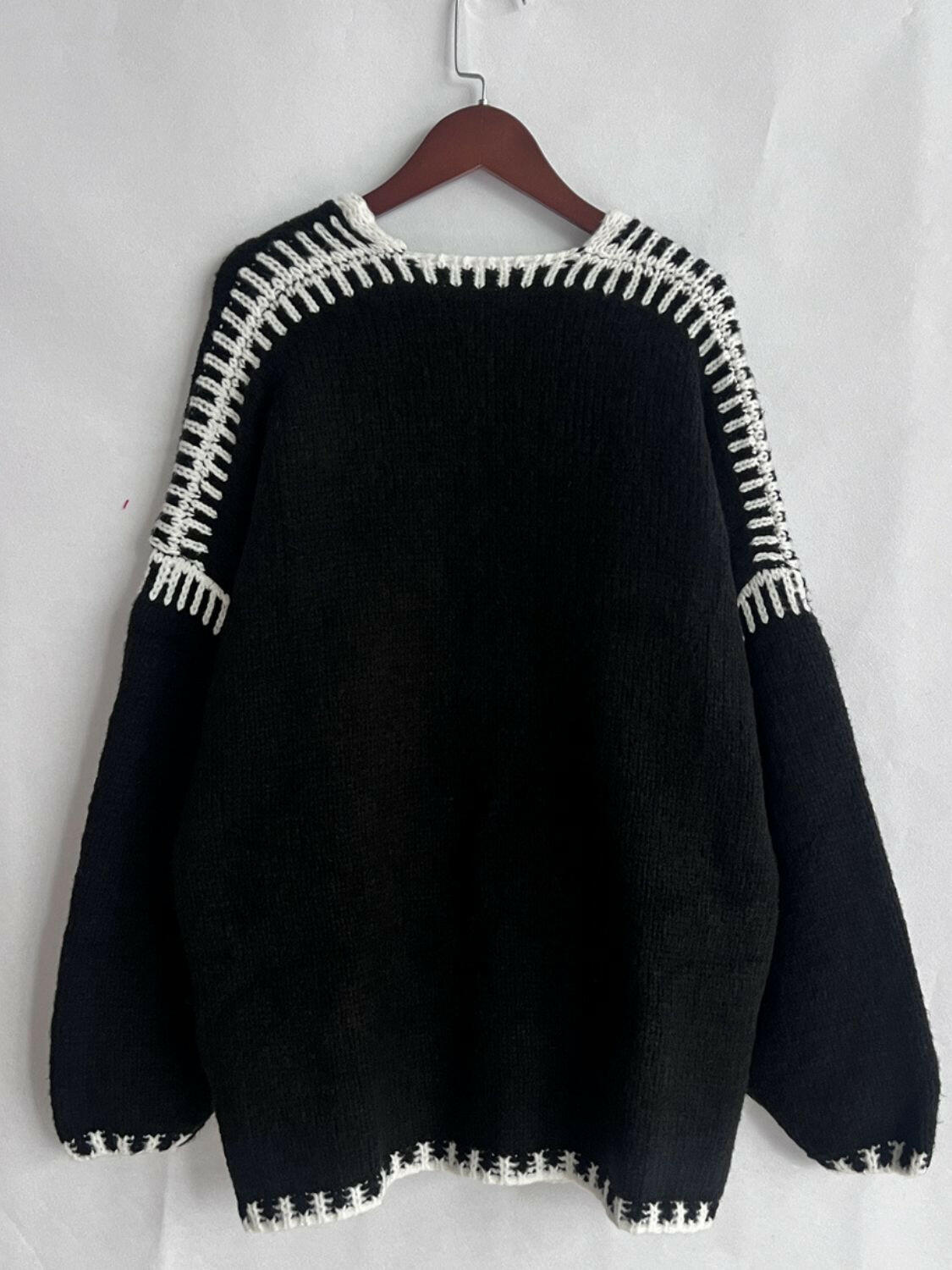Contrast Open Front Dropped Shoulder Cardigan-Cardigan-Krush Kandy, Women's Online Fashion Boutique Located in Phoenix, Arizona (Scottsdale Area)
