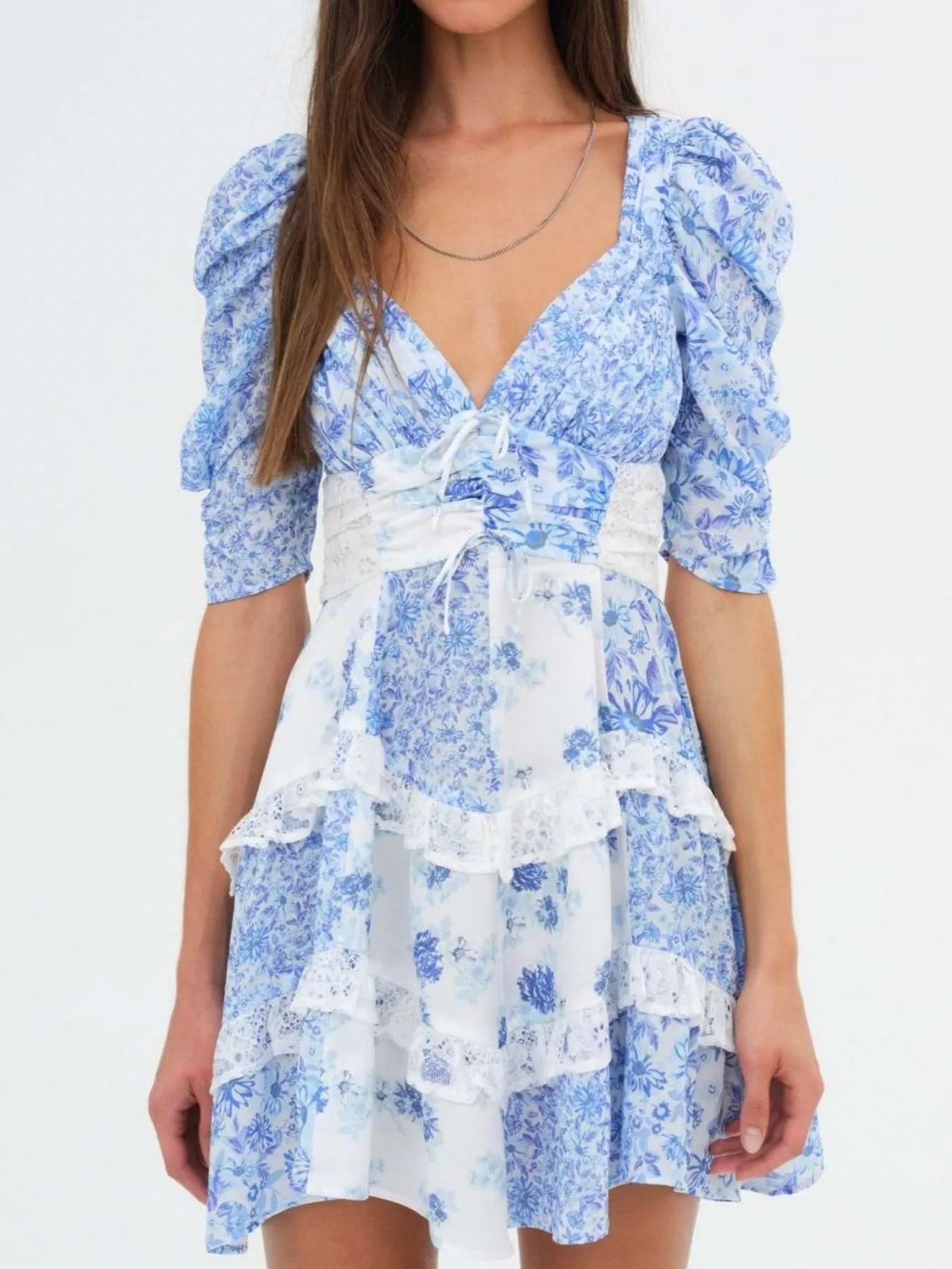 Ruffled Floral Print Half Sleeve Dress-Dresses-Krush Kandy, Women's Online Fashion Boutique Located in Phoenix, Arizona (Scottsdale Area)