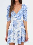 Ruffled Floral Print Half Sleeve Dress-Dresses-Krush Kandy, Women's Online Fashion Boutique Located in Phoenix, Arizona (Scottsdale Area)