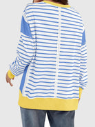 Slit Exposed Seam Striped Long Sleeve Sweatshirt-Sweaters-Krush Kandy, Women's Online Fashion Boutique Located in Phoenix, Arizona (Scottsdale Area)