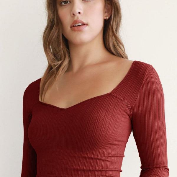 Peak-A-Boo, Sweatheart Crop Top-Long Sleeve Tops-Krush Kandy, Women's Online Fashion Boutique Located in Phoenix, Arizona (Scottsdale Area)