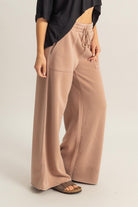 High Rise Wide Leg Drawstring Pants-Bottoms-Krush Kandy, Women's Online Fashion Boutique Located in Phoenix, Arizona (Scottsdale Area)