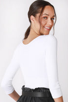 Girls-Girl V Neck Crop Top-Long Sleeve Tops-Krush Kandy, Women's Online Fashion Boutique Located in Phoenix, Arizona (Scottsdale Area)