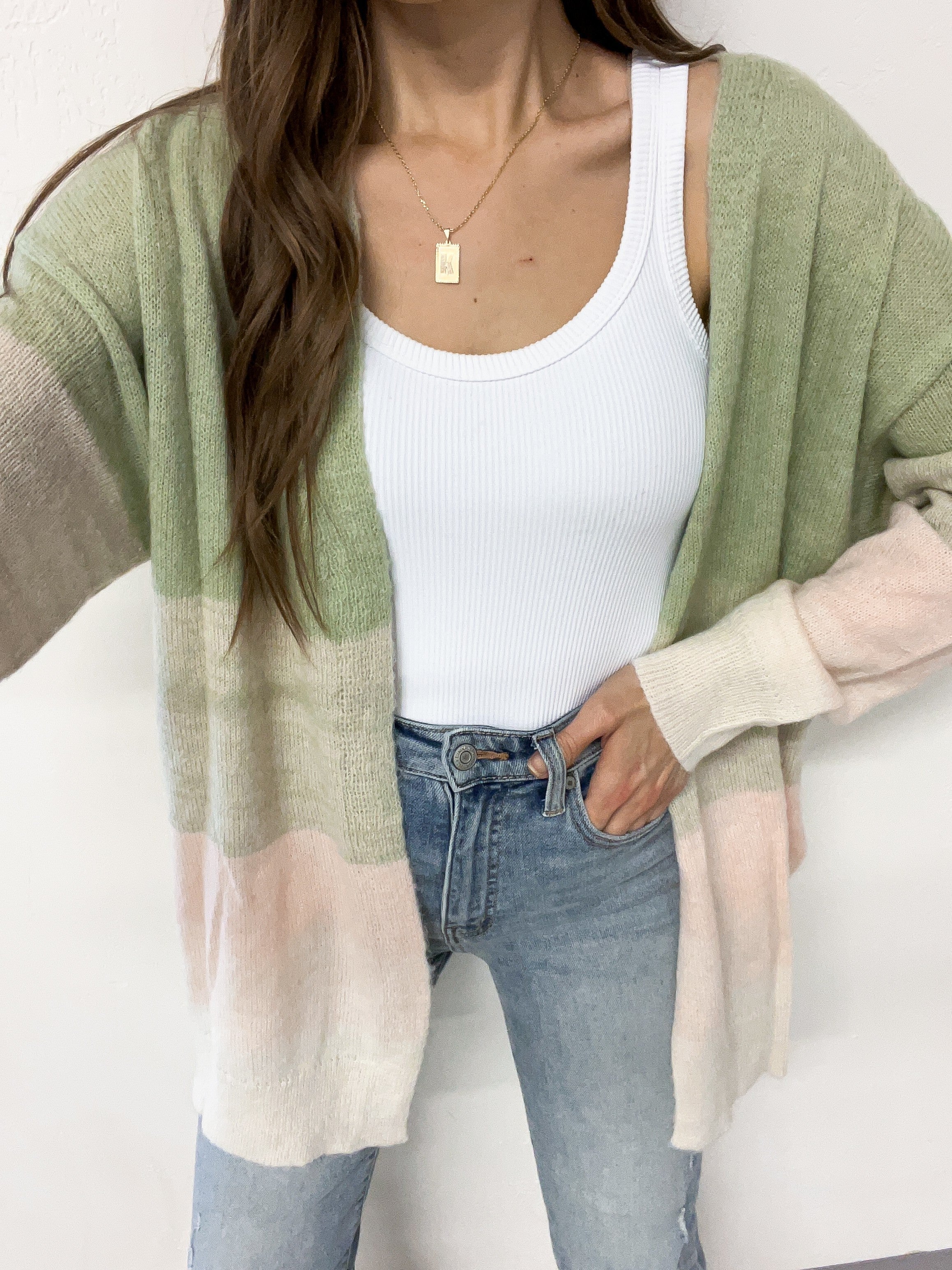 It's All Good Color Block Open Front Cardigan-Cardigans-Krush Kandy, Women's Online Fashion Boutique Located in Phoenix, Arizona (Scottsdale Area)