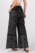 Mineral Washed Terry Wide Leg Pants-Bottoms-Krush Kandy, Women's Online Fashion Boutique Located in Phoenix, Arizona (Scottsdale Area)