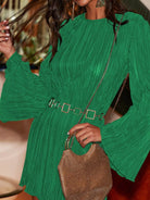 Cutout Back Flare Sleeve Dress-Dresses-Krush Kandy, Women's Online Fashion Boutique Located in Phoenix, Arizona (Scottsdale Area)