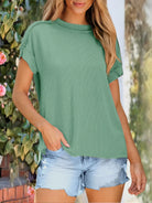 Round Neck Short Sleeve T-Shirt-Krush Kandy, Women's Online Fashion Boutique Located in Phoenix, Arizona (Scottsdale Area)