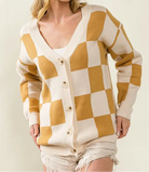 BiBi Checked V-neck Cardigan-Tops-Krush Kandy, Women's Online Fashion Boutique Located in Phoenix, Arizona (Scottsdale Area)