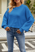 Round Neck Dropped Shoulder Sweater-Krush Kandy, Women's Online Fashion Boutique Located in Phoenix, Arizona (Scottsdale Area)