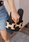 Raffia Layered Cut Out Design Sandals-Sandals-Krush Kandy, Women's Online Fashion Boutique Located in Phoenix, Arizona (Scottsdale Area)