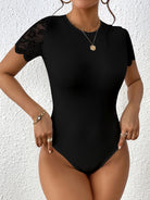 Lace Backless Round Neck Bodysuit-Bodysuits-Krush Kandy, Women's Online Fashion Boutique Located in Phoenix, Arizona (Scottsdale Area)