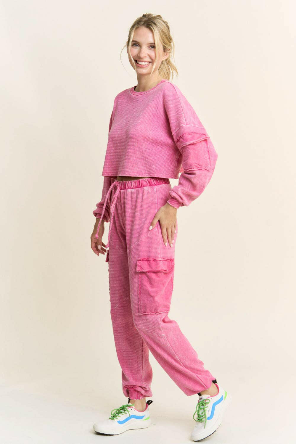 J.HER Mineral Wash Cargo pocket detail Joggers-Krush Kandy, Women's Online Fashion Boutique Located in Phoenix, Arizona (Scottsdale Area)