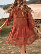 Lace Detail Plunge Cover-Up Dress-Cover-Ups-Krush Kandy, Women's Online Fashion Boutique Located in Phoenix, Arizona (Scottsdale Area)