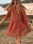 Lace Detail Plunge Cover-Up Dress-Krush Kandy, Women's Online Fashion Boutique Located in Phoenix, Arizona (Scottsdale Area)