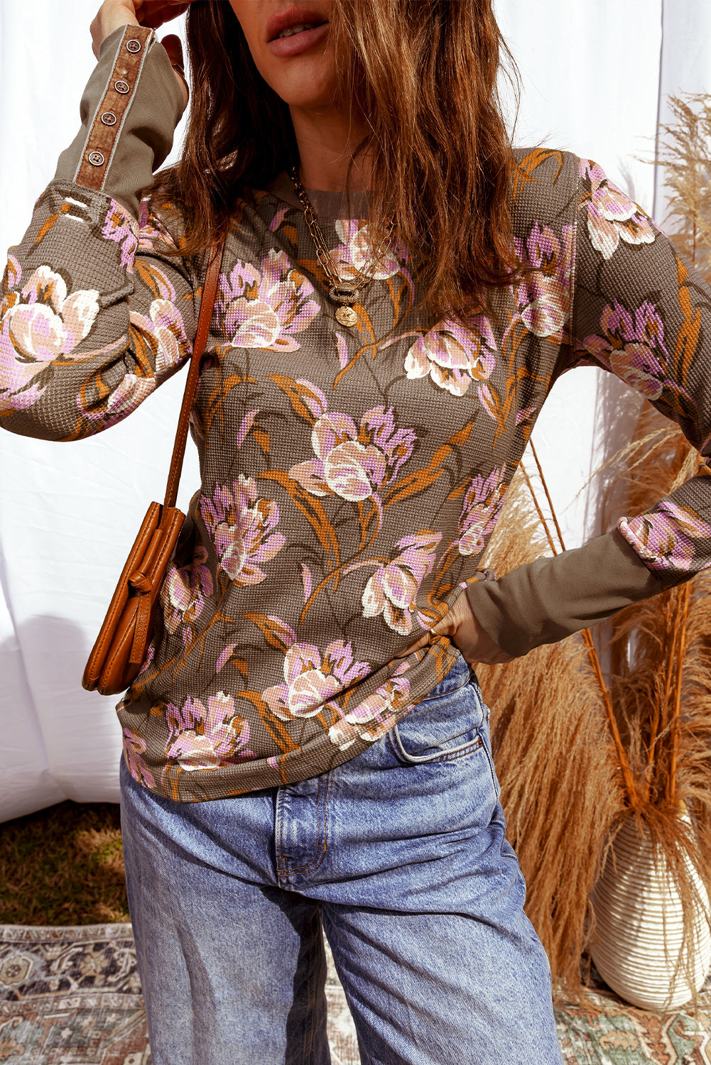 Vintage Floral Long Sleeve Top-Long Sleeve Tops-Krush Kandy, Women's Online Fashion Boutique Located in Phoenix, Arizona (Scottsdale Area)
