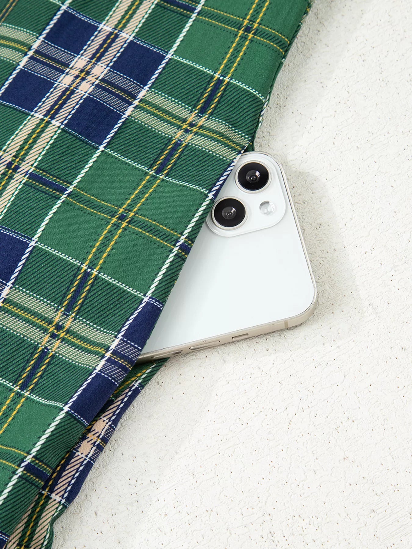 Plaid Frilly Collar Long Sleeve Shift Mini Dress-Dresses-Krush Kandy, Women's Online Fashion Boutique Located in Phoenix, Arizona (Scottsdale Area)