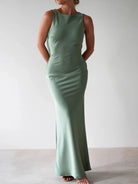 Satin Sleeveless Maxi Dress-Dresses-Krush Kandy, Women's Online Fashion Boutique Located in Phoenix, Arizona (Scottsdale Area)