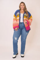 Multi Color Lantern Sleeve Handmade Large Gauge Cardigan-Cardigans-Krush Kandy, Women's Online Fashion Boutique Located in Phoenix, Arizona (Scottsdale Area)