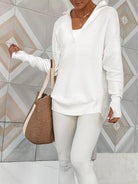 Half Zip Long Sleeve Knit Top-Sweaters-Krush Kandy, Women's Online Fashion Boutique Located in Phoenix, Arizona (Scottsdale Area)