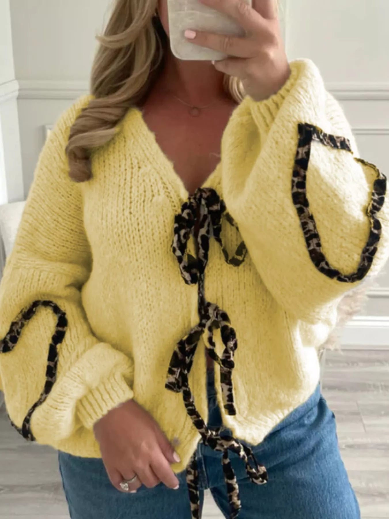 Tie Front Long Sleeve Sweater-Krush Kandy, Women's Online Fashion Boutique Located in Phoenix, Arizona (Scottsdale Area)