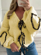 Tie Front Long Sleeve Sweater-Krush Kandy, Women's Online Fashion Boutique Located in Phoenix, Arizona (Scottsdale Area)