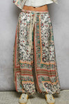 Elastic Waistband Paisley Casual Jogger Pants