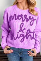 S-3X MERRY & BRIGHT Christmas Dropped Shoulder Cropped Sweater-Krush Kandy, Women's Online Fashion Boutique Located in Phoenix, Arizona (Scottsdale Area)