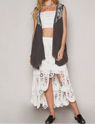 POL Embroidered Pearls Open Front Sleeveless Cardigan-Cardigan-Krush Kandy, Women's Online Fashion Boutique Located in Phoenix, Arizona (Scottsdale Area)