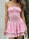 Ruffled Layered Floral Tube Mini Dress-Dresses-Krush Kandy, Women's Online Fashion Boutique Located in Phoenix, Arizona (Scottsdale Area)
